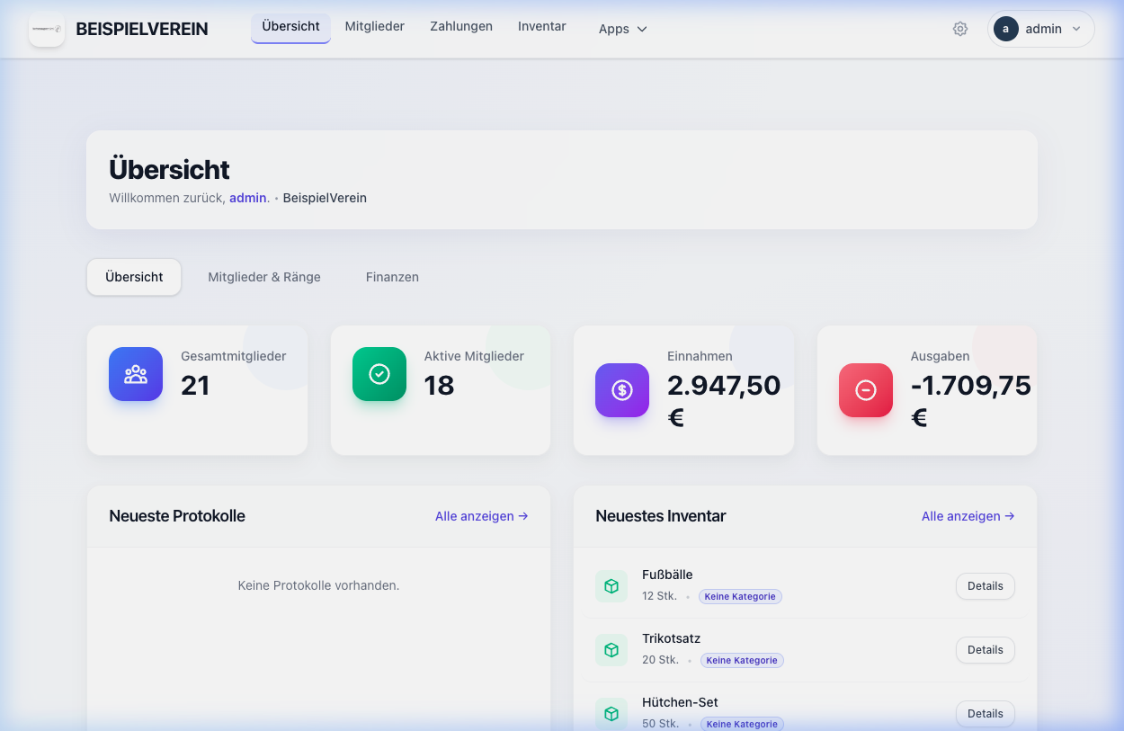 VMT Dashboard Vorschau